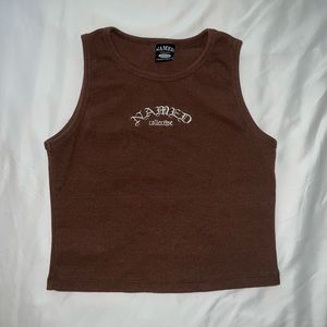 Named Collective Brown Cropped Tank Top